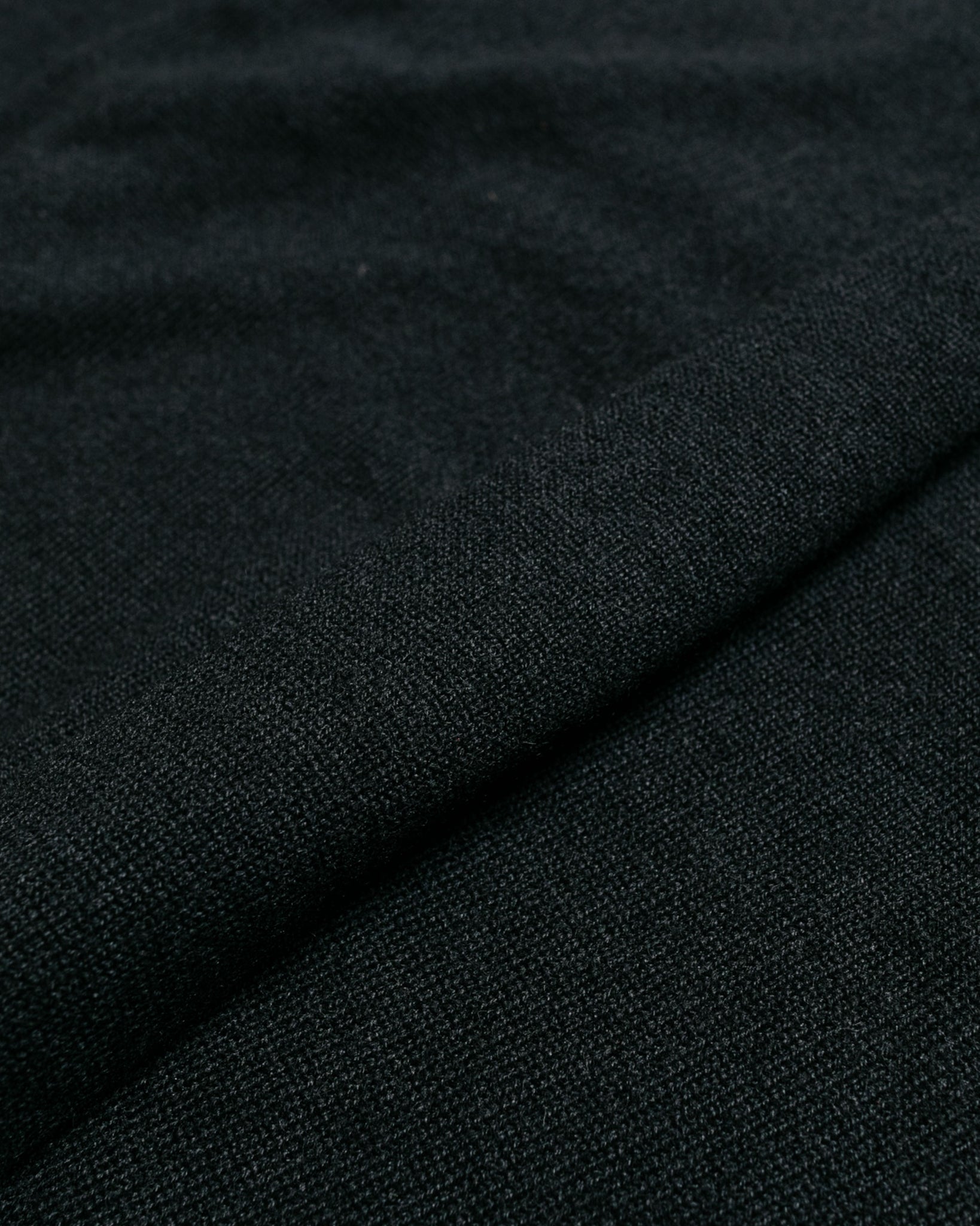Auralee Super Fine Cashmere Silk Knit Skipper Polo Black fabric