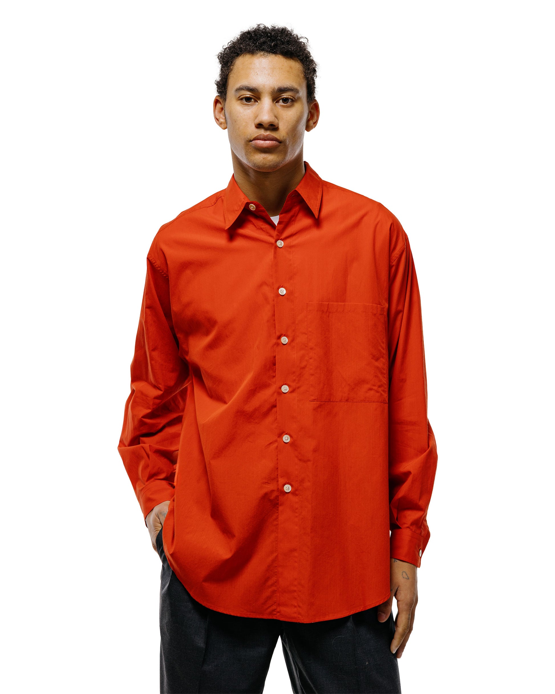 Auralee Super Fine Cotton Lawn Shirt Red