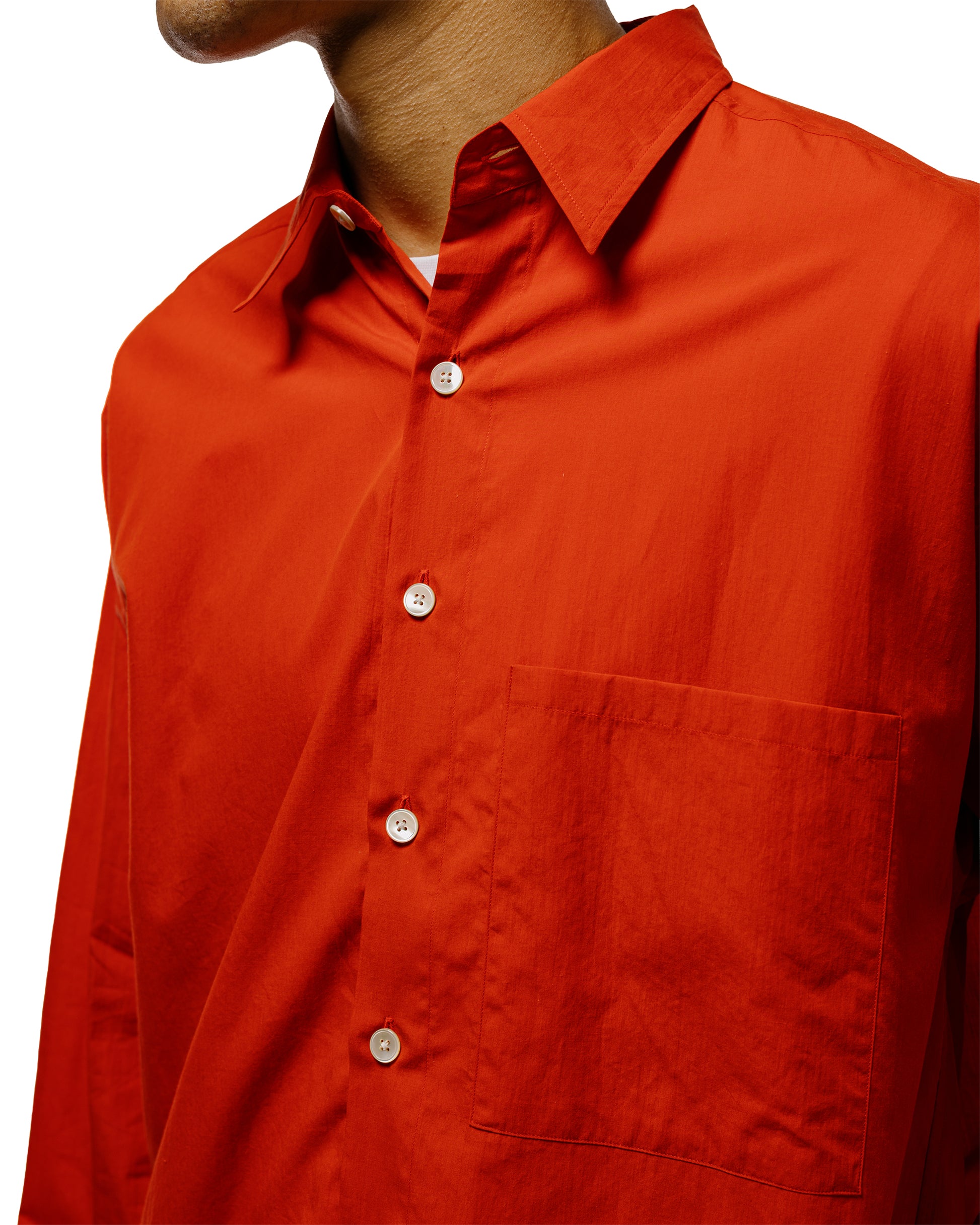 Auralee Super Fine Cotton Lawn Shirt Red
