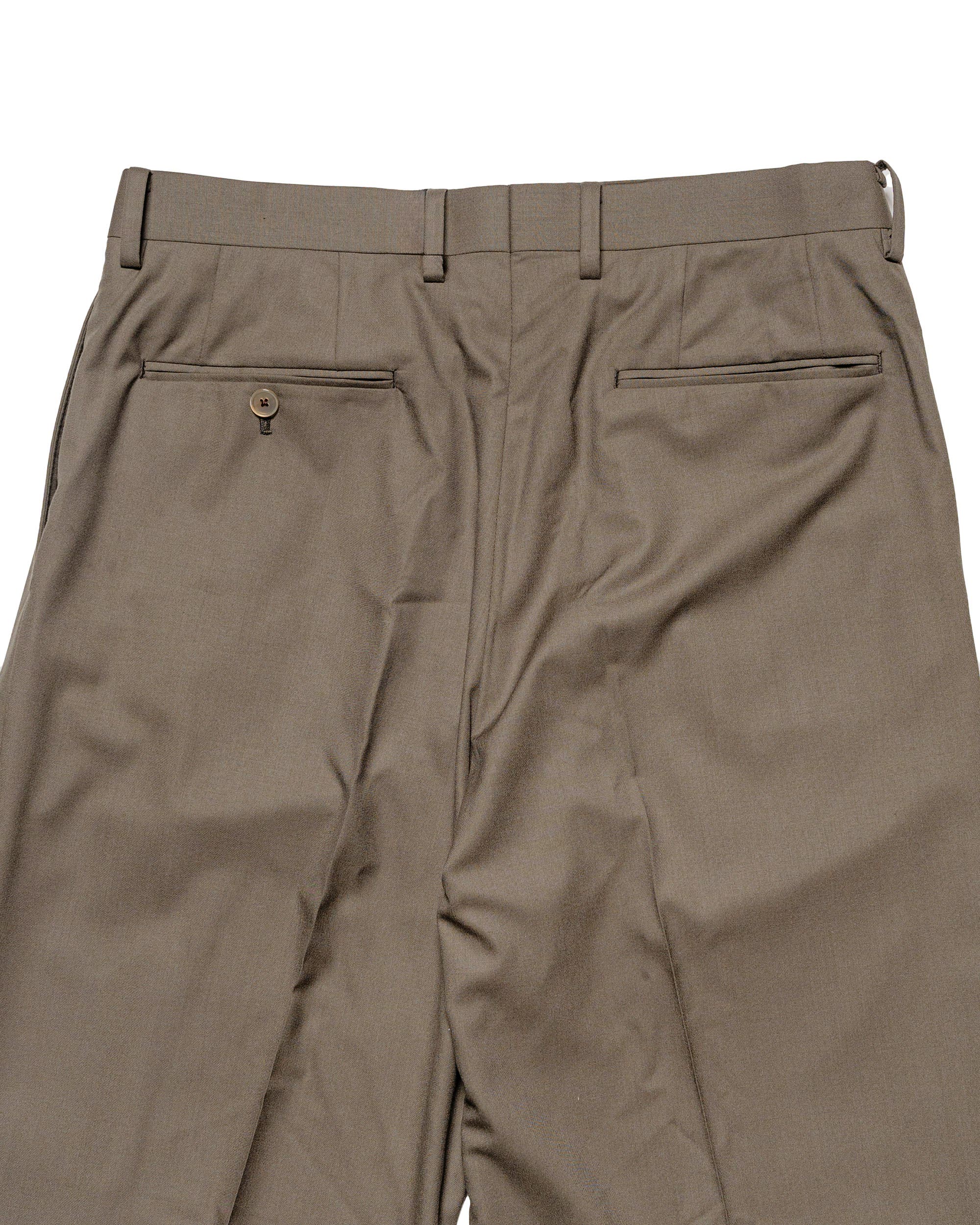 Auralee Super Fine Tropical Wool Slacks Dark Khaki