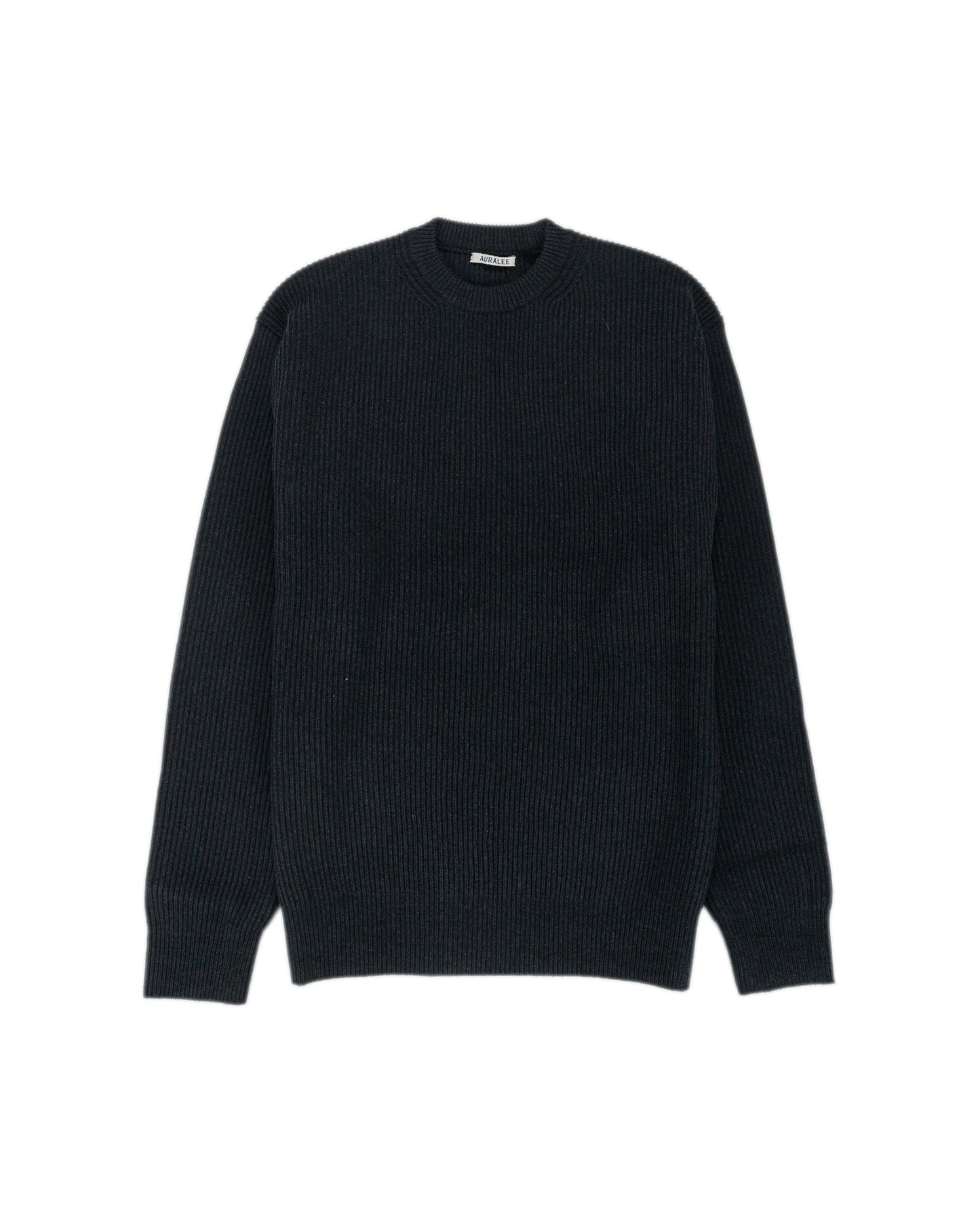 Auralee Super Fine Wool Rib Knit P/O Black