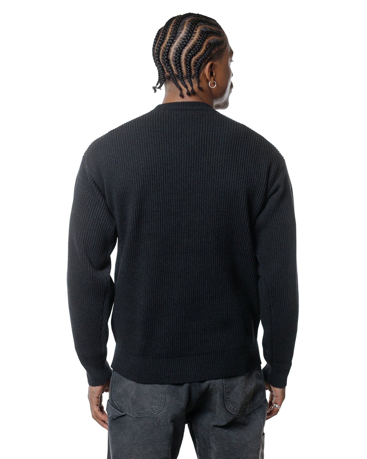 Auralee Super Fine Wool Rib Knit P/O Black