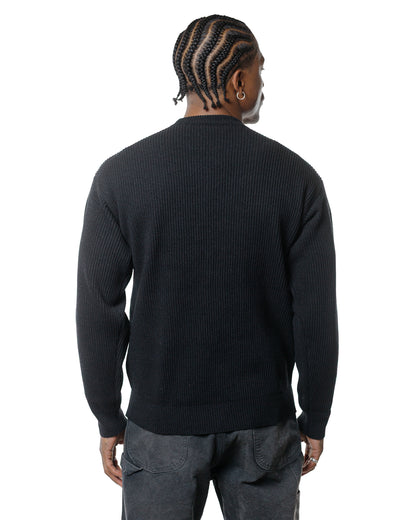 Auralee Super Fine Wool Rib Knit P/O Black