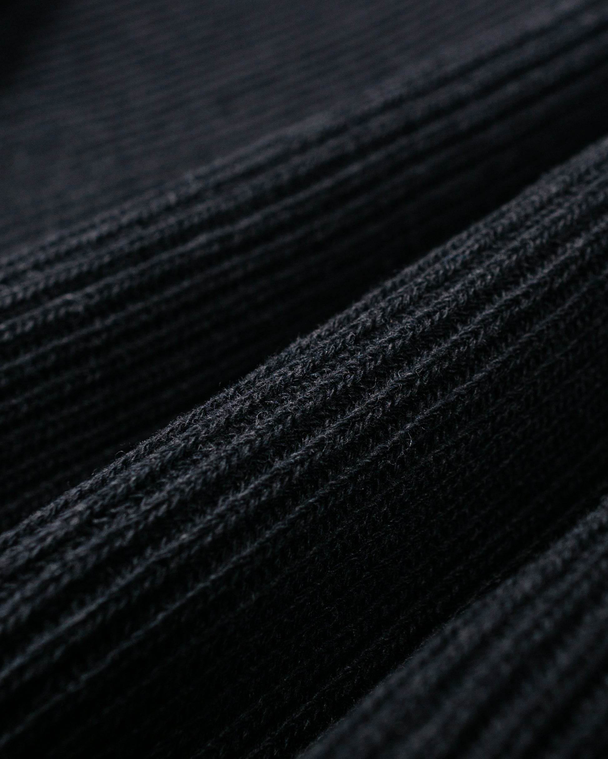 Auralee Super Fine Wool Rib Knit P/O Black