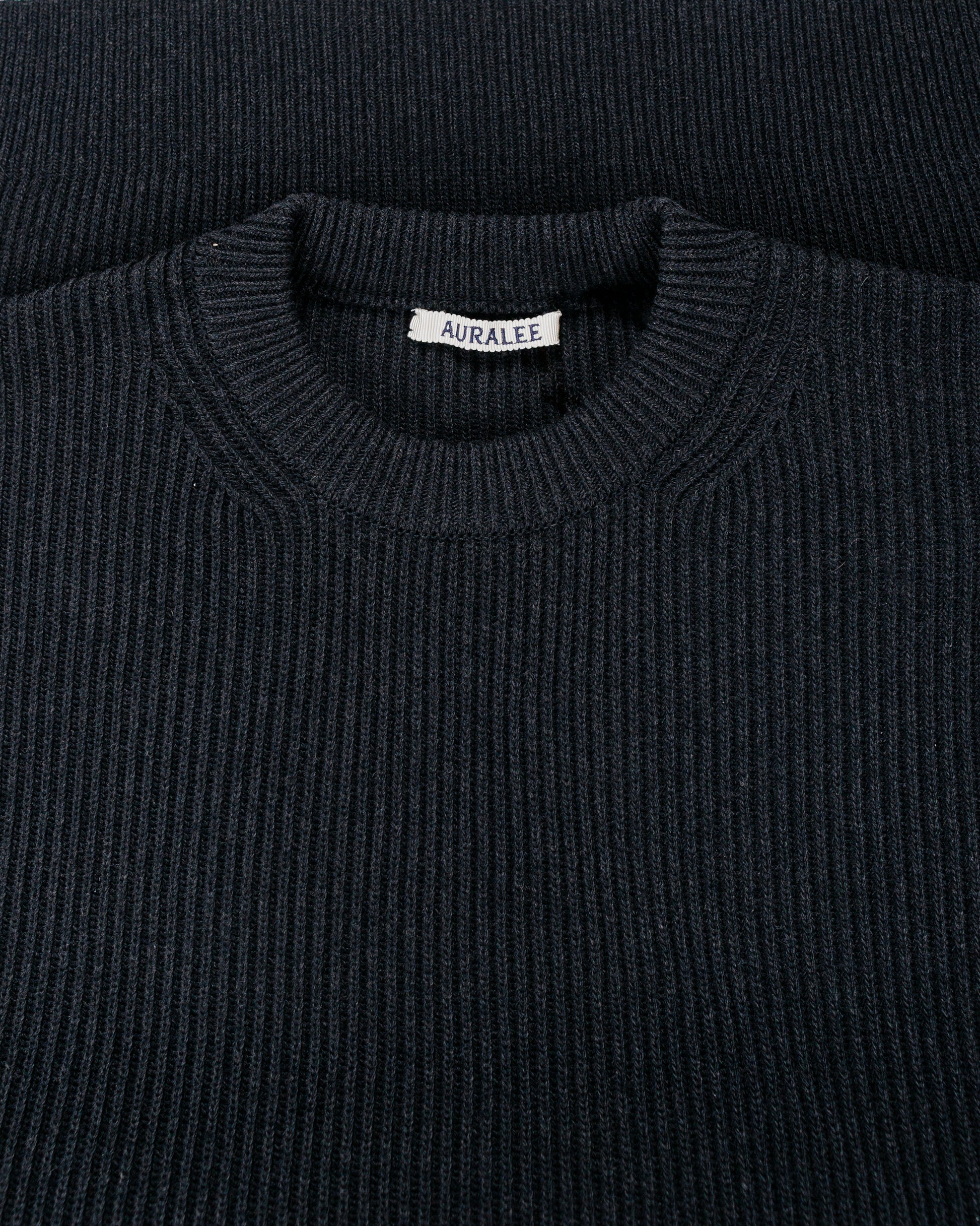 Auralee Super Fine Wool Rib Knit P/O Black
