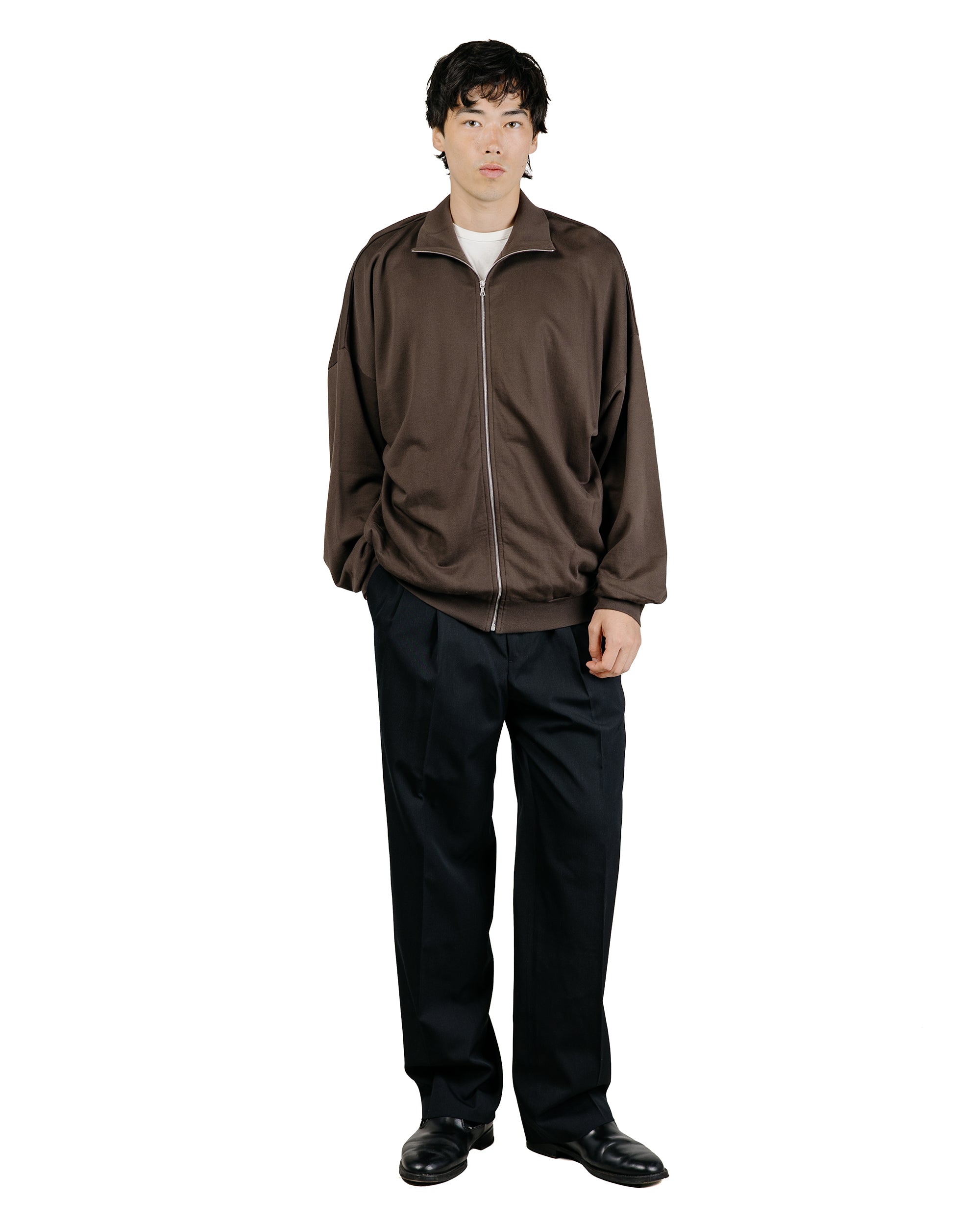 トップス AURALEE SUPER HIGH GAUGE ZIP BLOUSON 5 Auralee Super High Gauge Sweat Zip Blouson Dark Brown