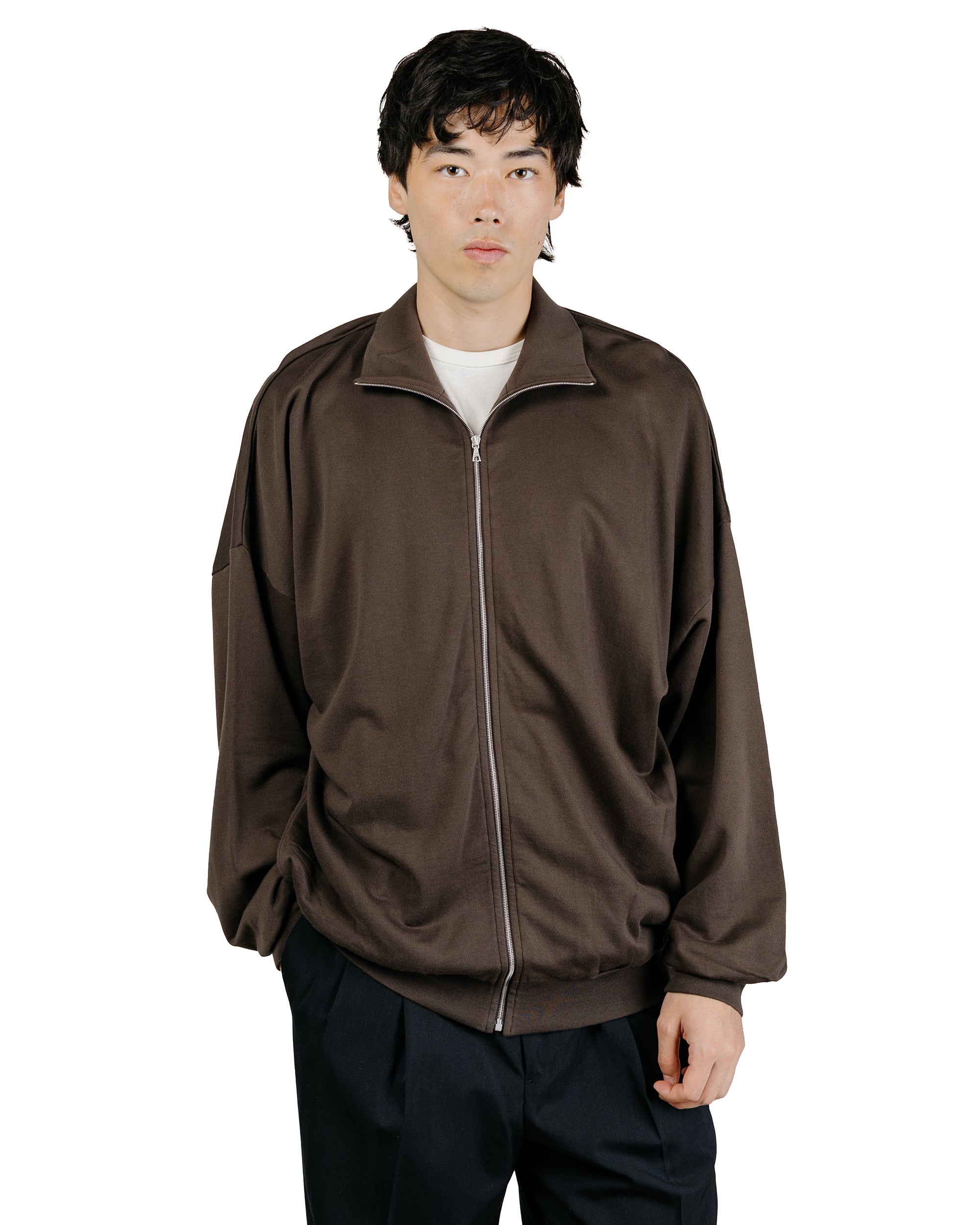 トップス AURALEE SUPER HIGH GAUGE ZIP BLOUSON 5 Auralee Super High Gauge Sweat Zip Blouson Dark Brown