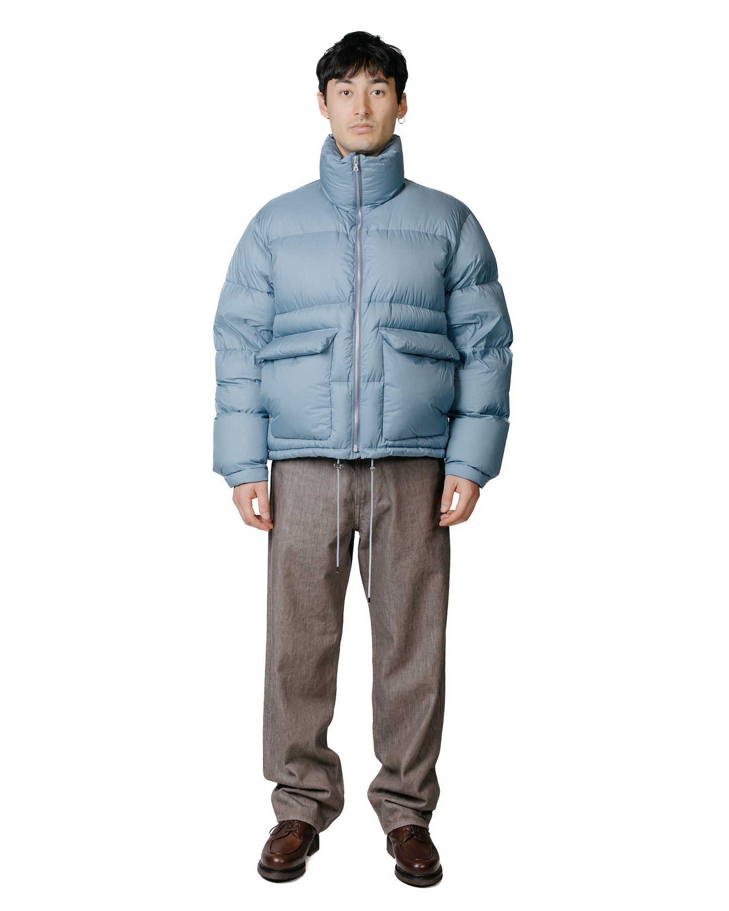 Auralee Super Light Nylon Ripstop Down Blouson Light Blue model full