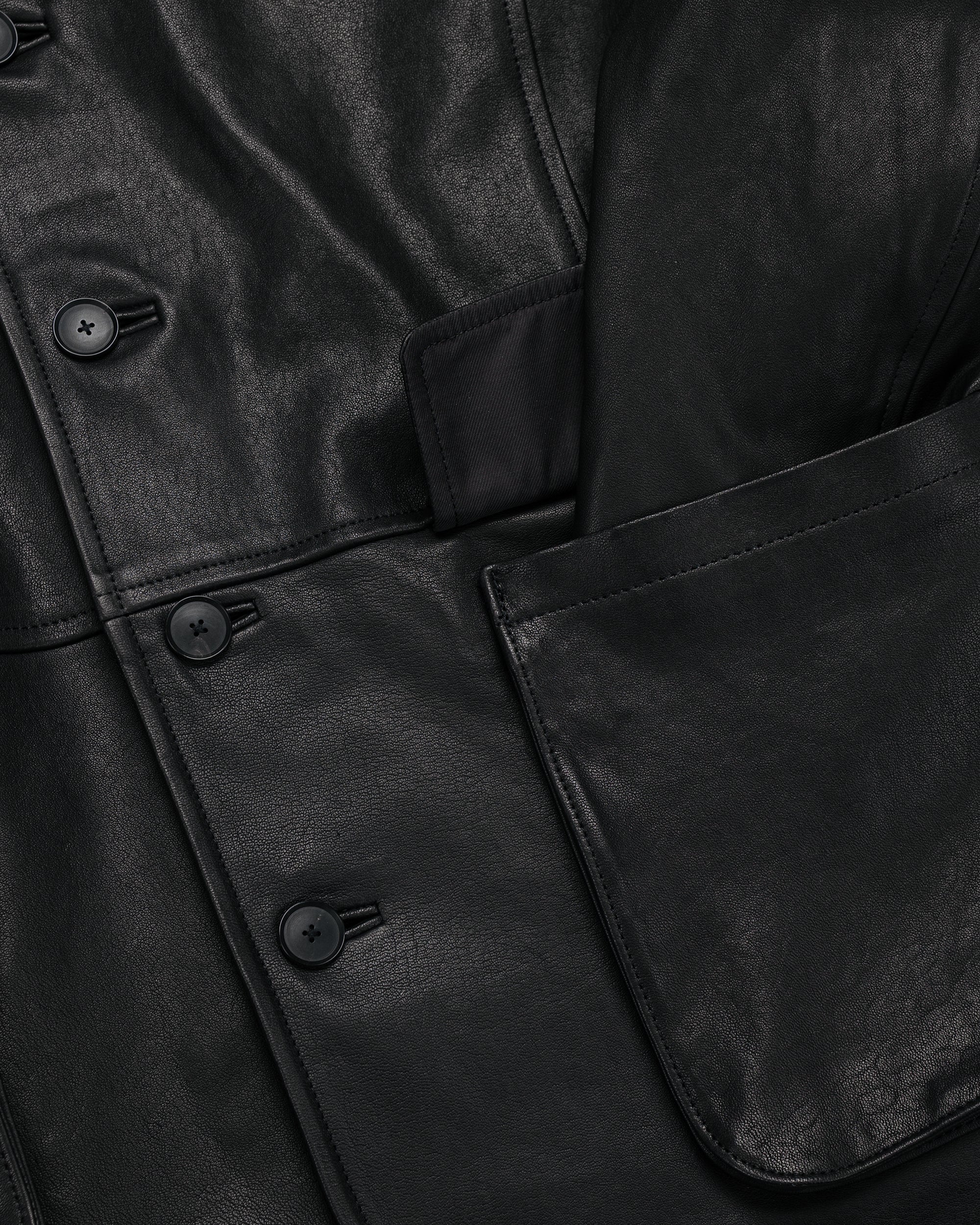 【デュオ】TEXTURED LAMB LEATHER BLOUSON 4 Auralee Textured Lamb Leather Blouson Black