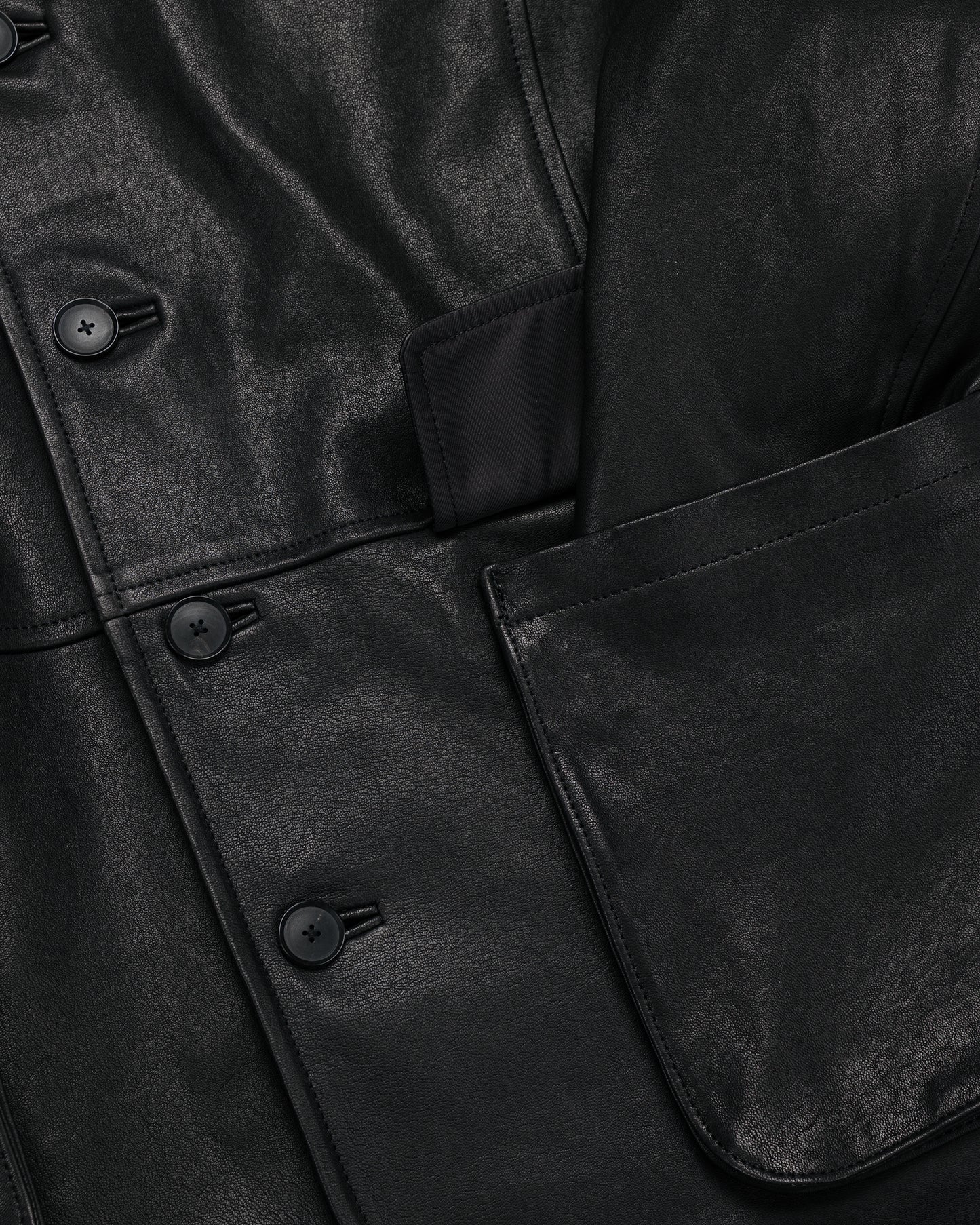 Auralee Textured Lamb Leather Blouson Black