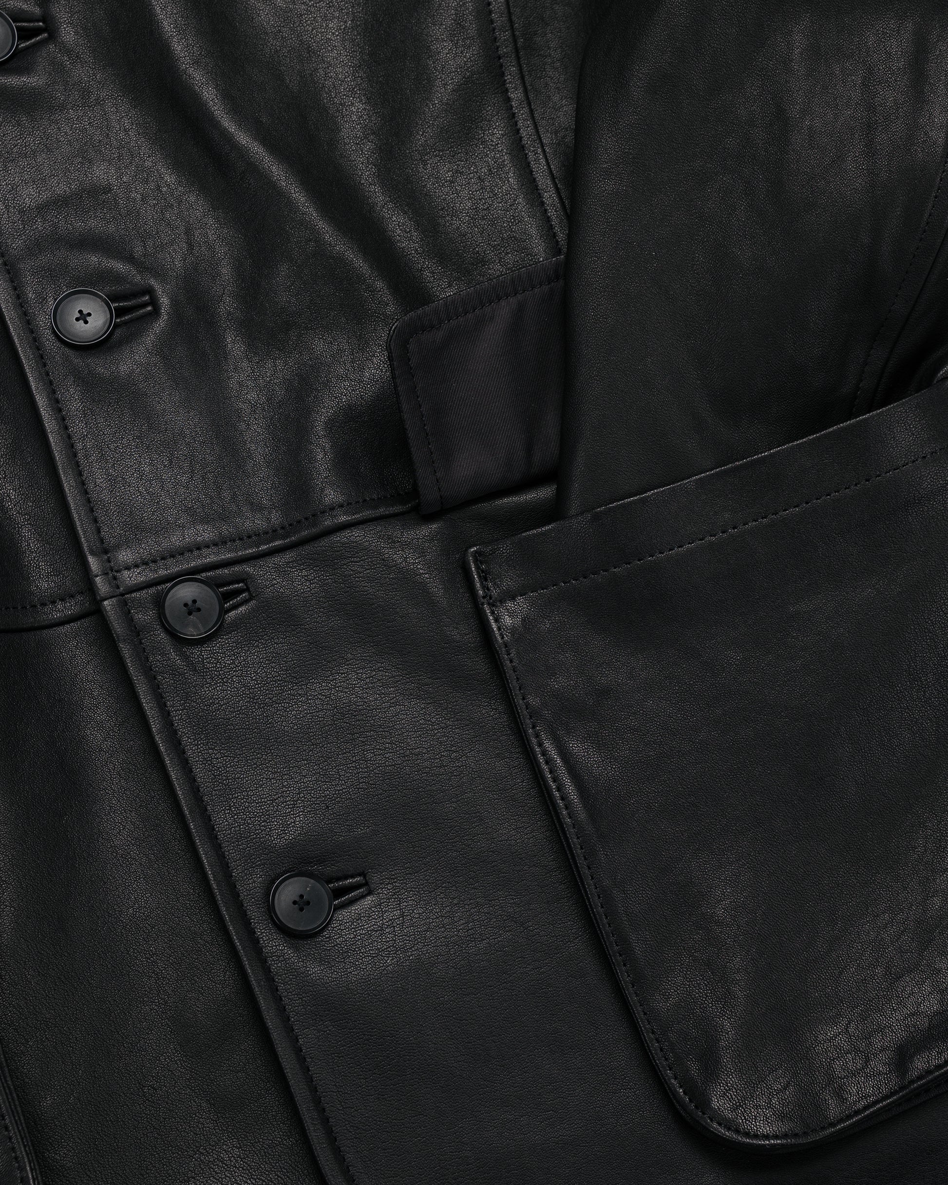Auralee Textured Lamb Leather Blouson Black