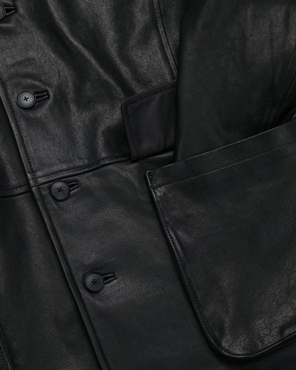 Auralee Textured Lamb Leather Blouson Black