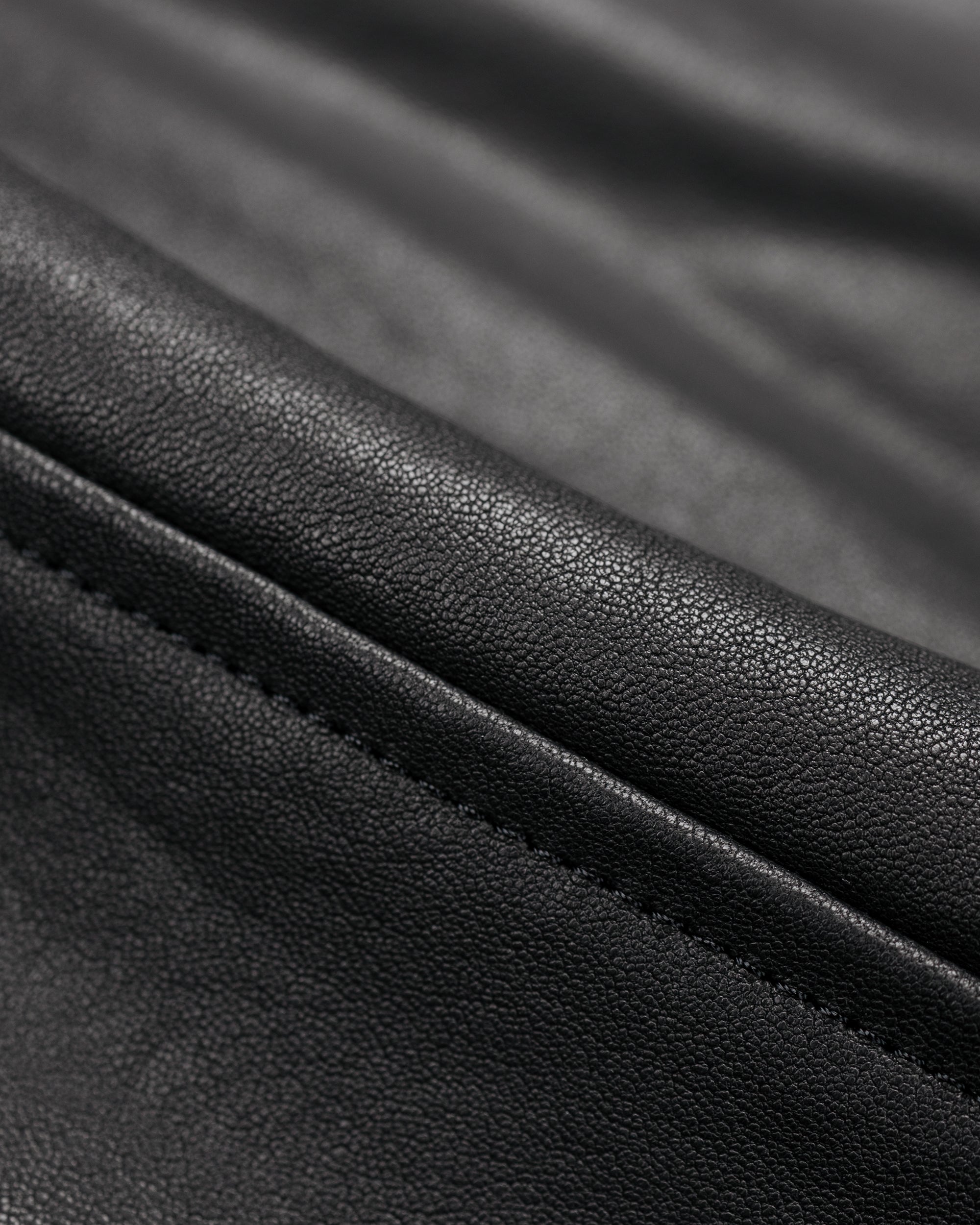 Auralee Textured Lamb Leather Blouson Black