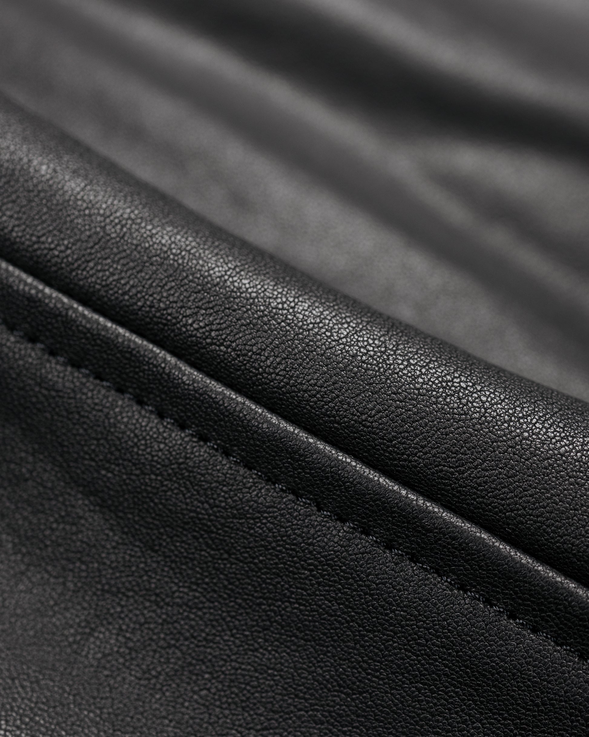 Auralee Textured Lamb Leather Blouson Black