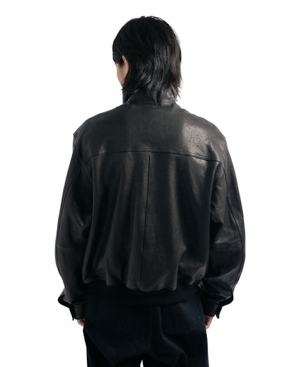Auralee Textured Lamb Leather Blouson Black
