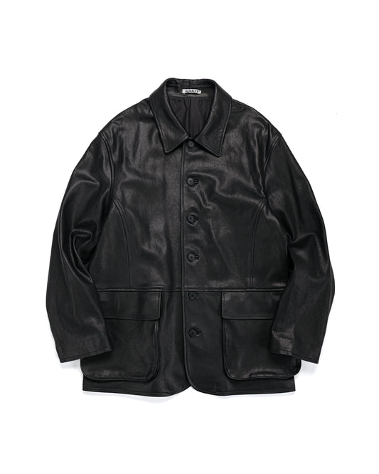 Auralee Textured Lamb Leather Blouson Black