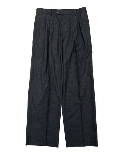 Auralee Ultra Fine Tropical Wool Two-Tuck Slacks Top Charcoal