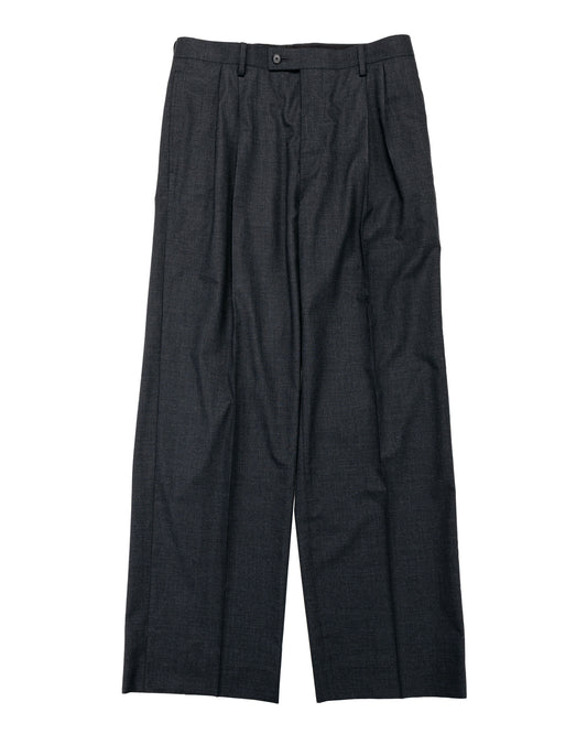Auralee Ultra Fine Tropical Wool Two-Tuck Slacks Top Charcoal