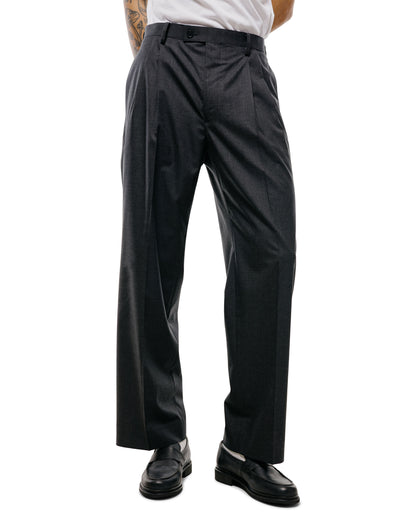 Auralee Ultra Fine Tropical Wool Two-Tuck Slacks Top Charcoal