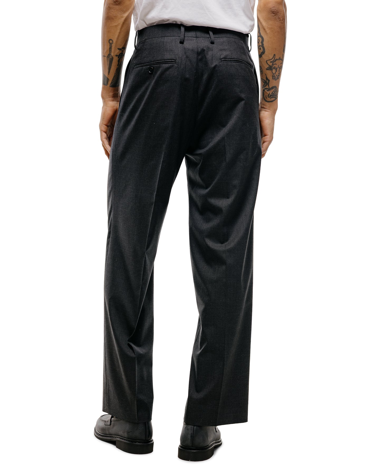 Auralee Ultra Fine Tropical Wool Two-Tuck Slacks Top Charcoal