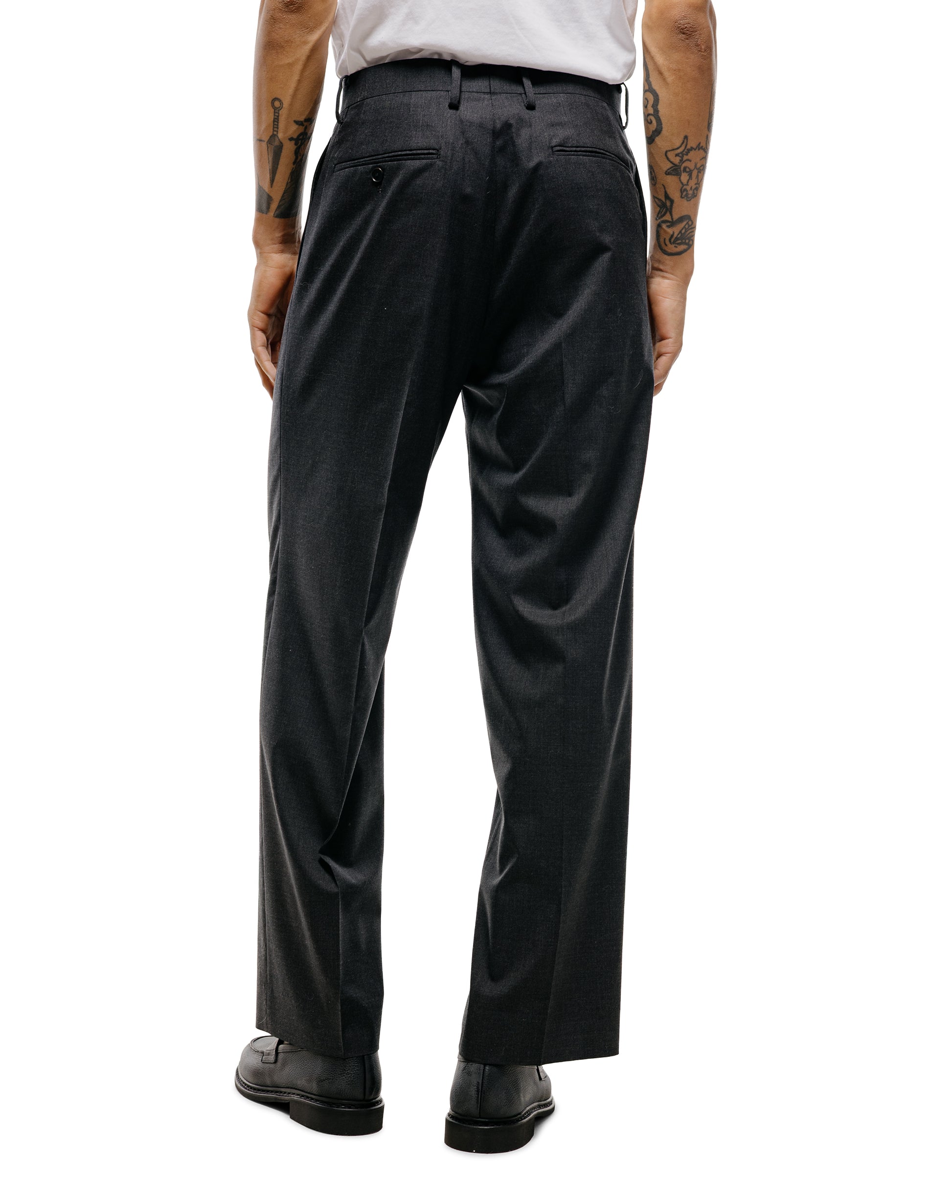 Auralee Ultra Fine Tropical Wool Two-Tuck Slacks Top Charcoal