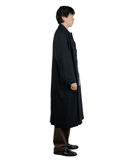 Auralee Ultra Fine Wool Twill Wool-Lined Coat Dark NavyMix Green