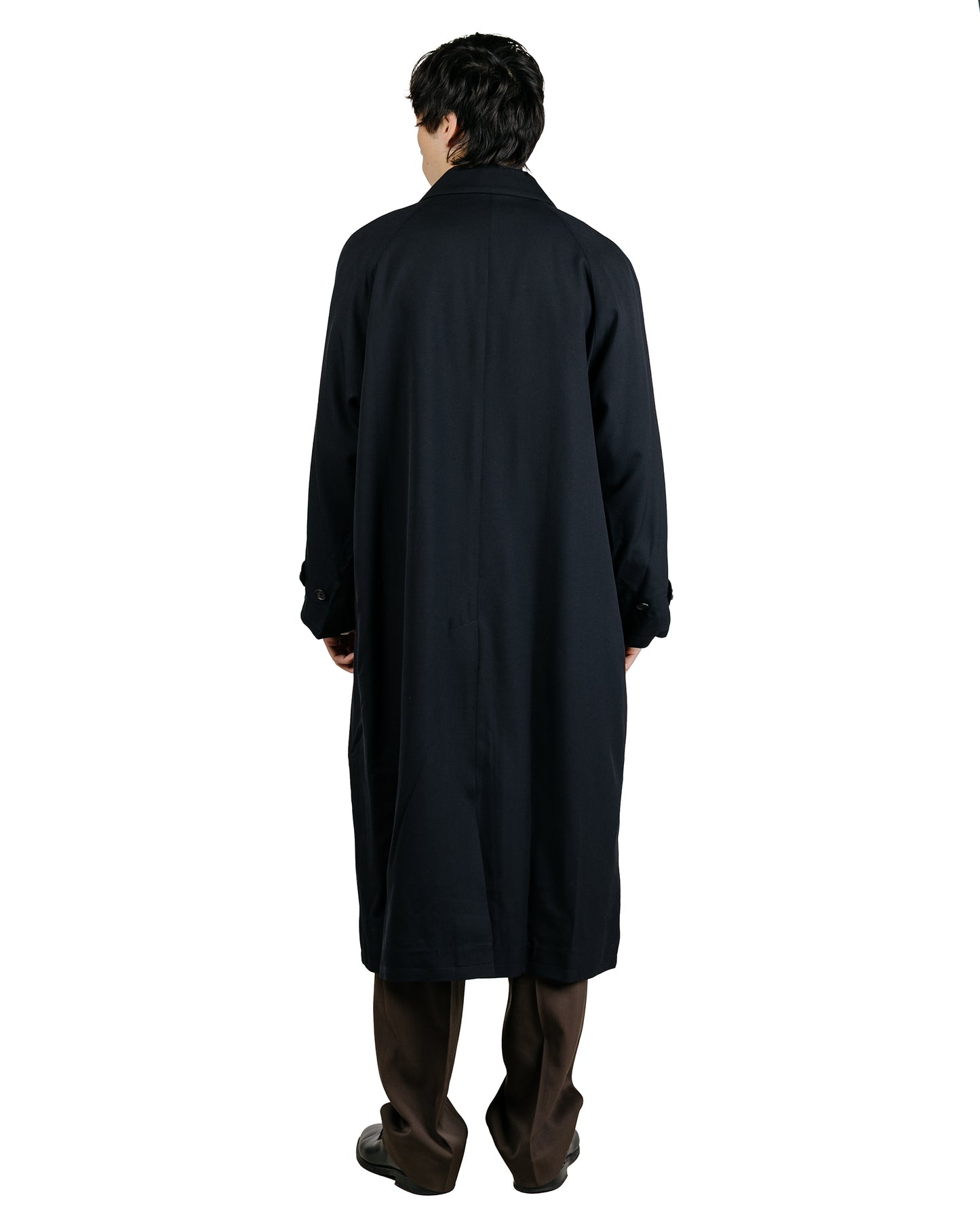 Auralee Ultra Fine Wool Twill Wool-Lined Coat Dark NavyMix Green