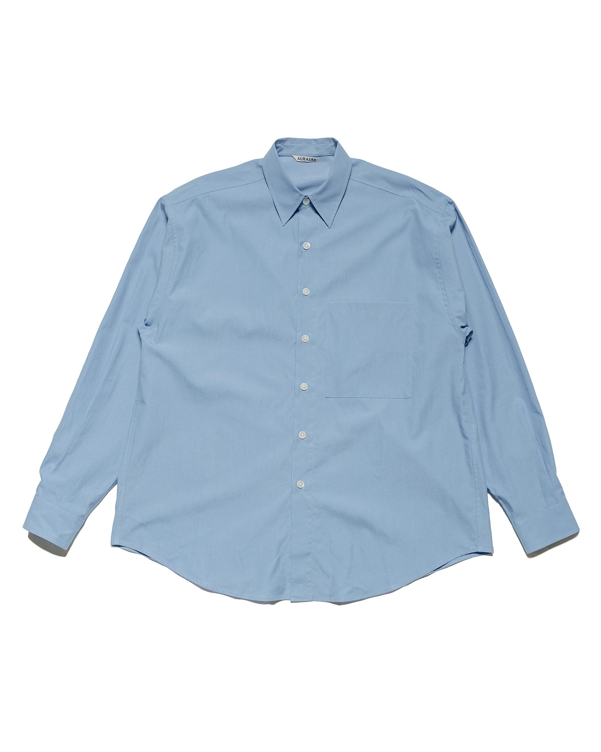 Auralee Washed Finx Twill Big Shirt Blue