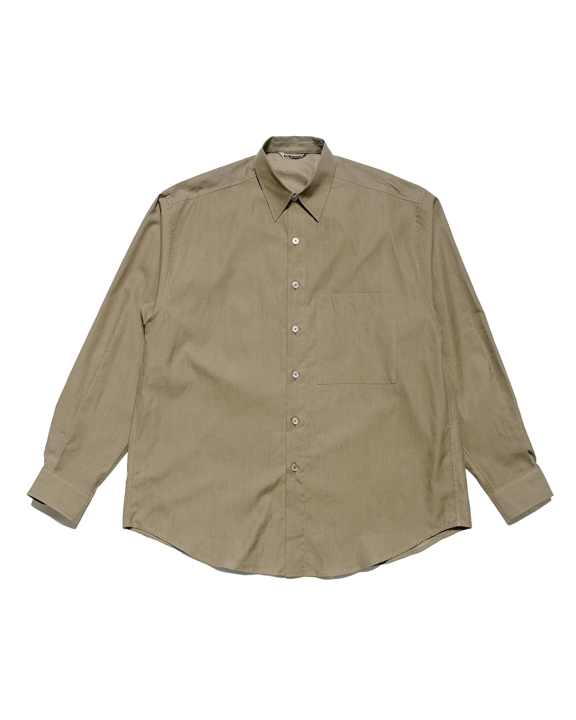 Auralee Washed Finx Twill Big Shirt Brown