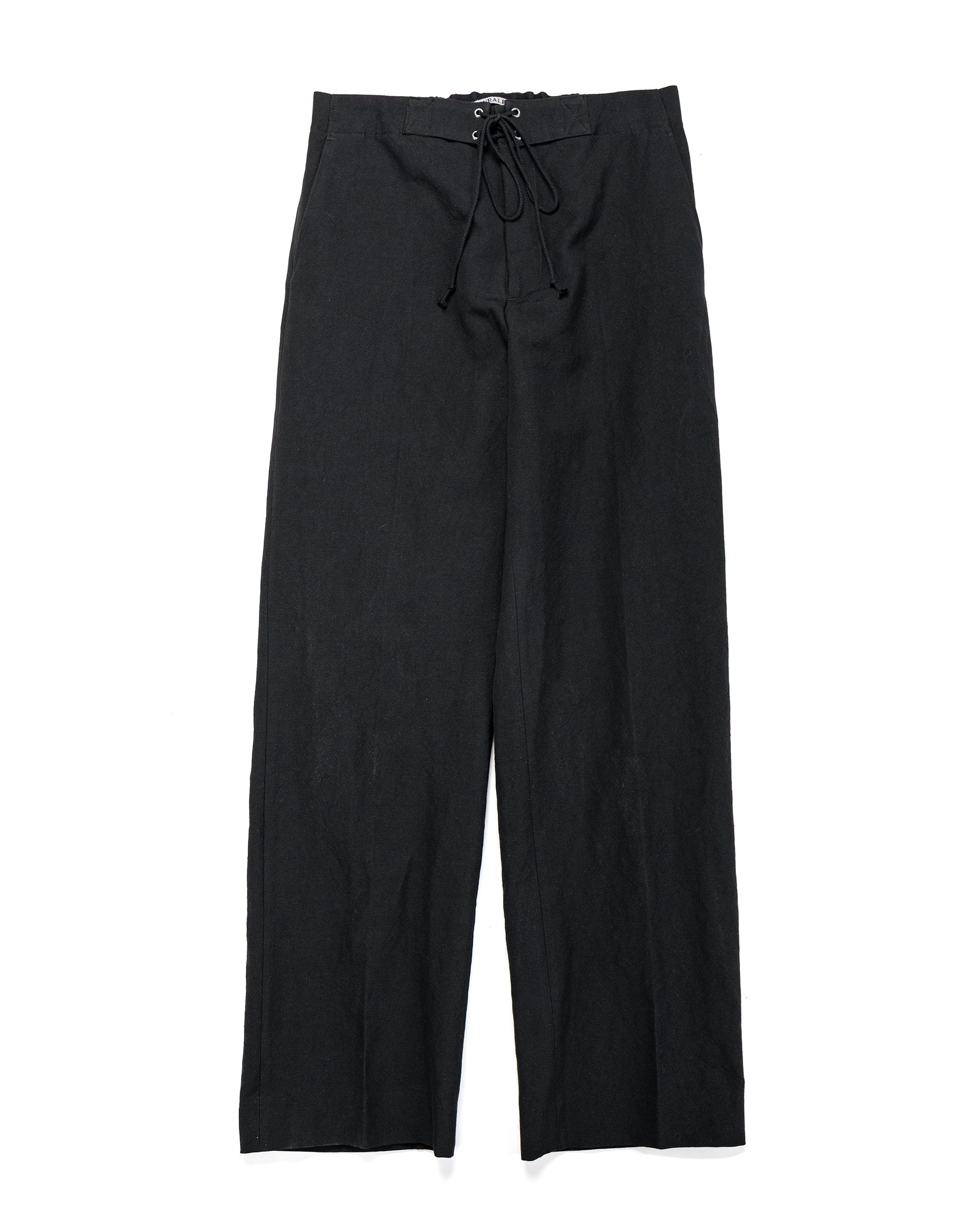 Auralee Garment Dyed Finx Chino One-Tuck Pants Black