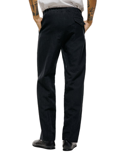 Auralee Wool Cotton Linen Ox Drawstring Pants Black