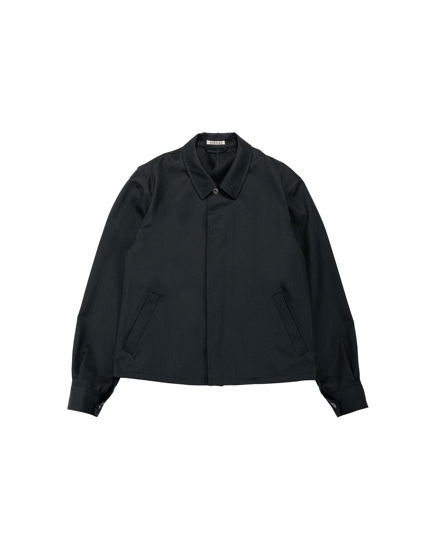 Auralee Wool Herringbone Blouson Black