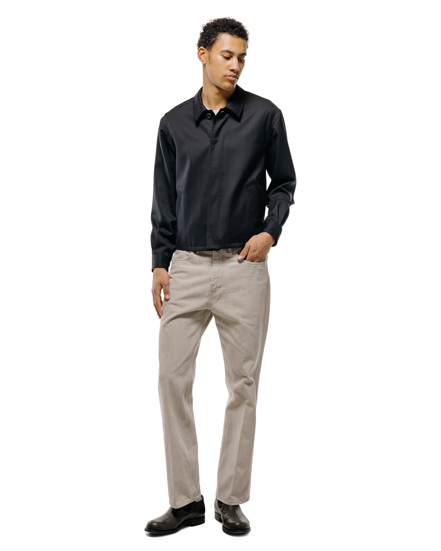 Auralee Wool Herringbone Blouson Black