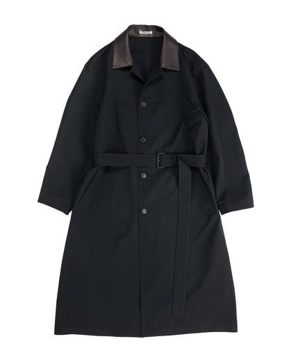 Auralee Wool Max Canvas Coat Black