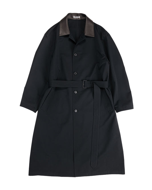 Auralee Wool Max Canvas Coat Black