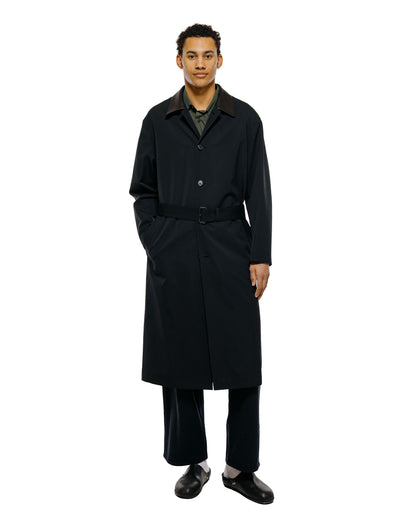 Auralee Wool Max Canvas Coat Black