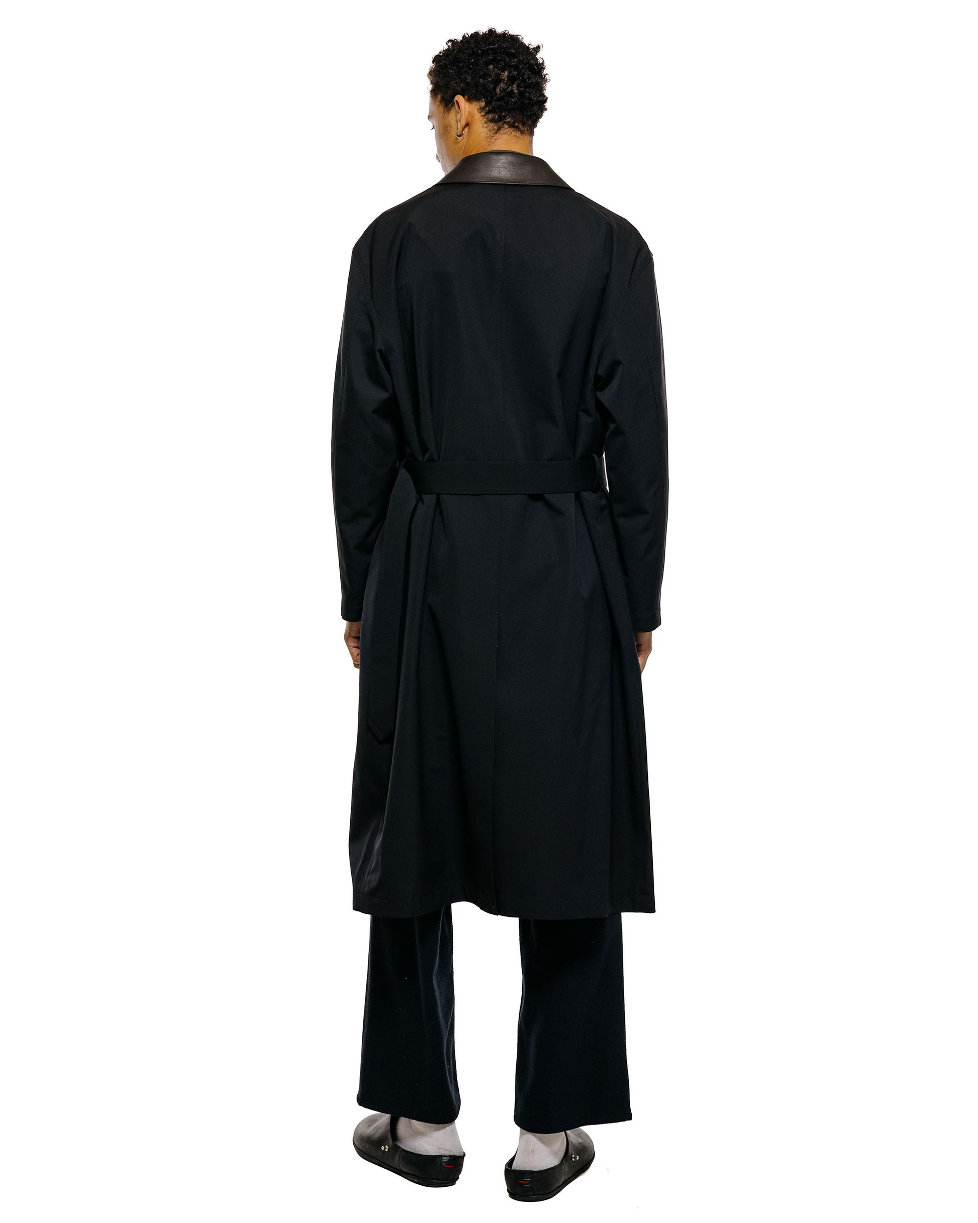 Auralee Wool Max Canvas Coat Black