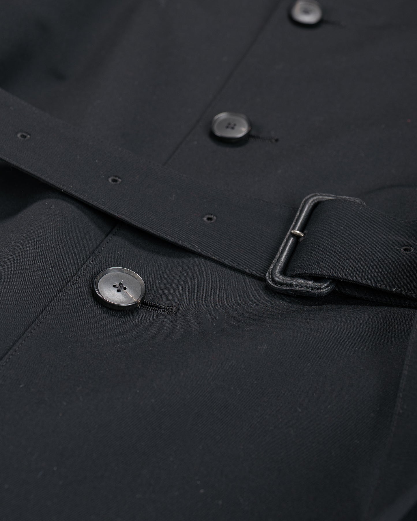 Auralee Wool Max Canvas Coat Black