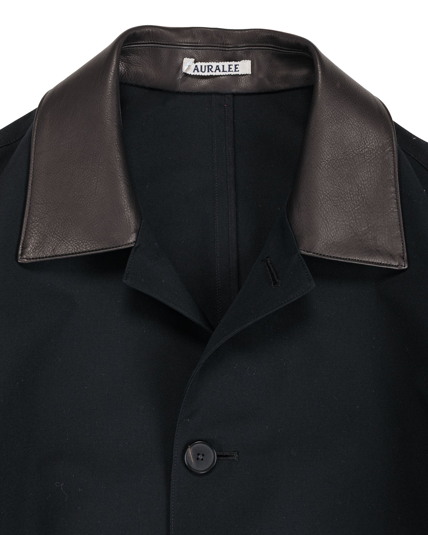 Auralee Wool Max Canvas Coat Black