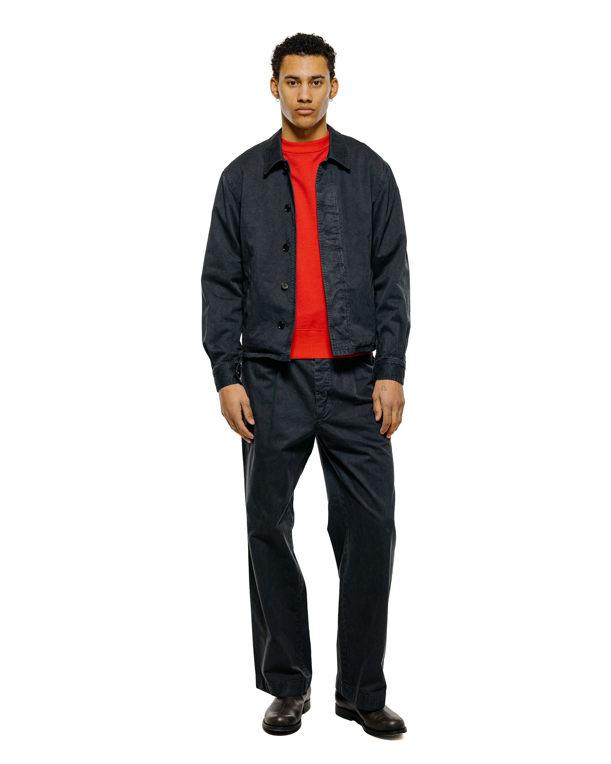 Auralee Garment Dyed Finx Light Chino Blouson Black