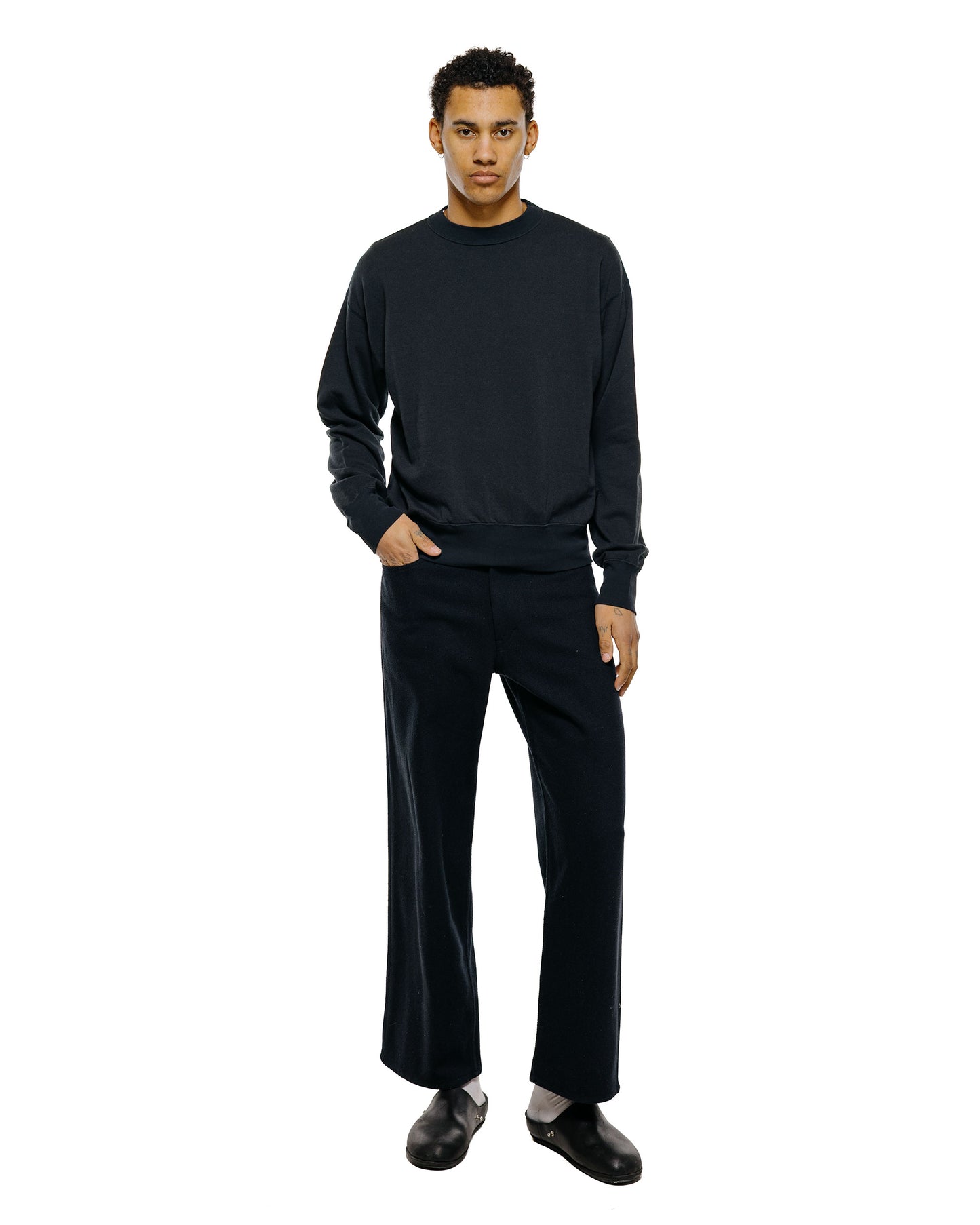 Auralee High Twist Light Sweat PO Ink Black