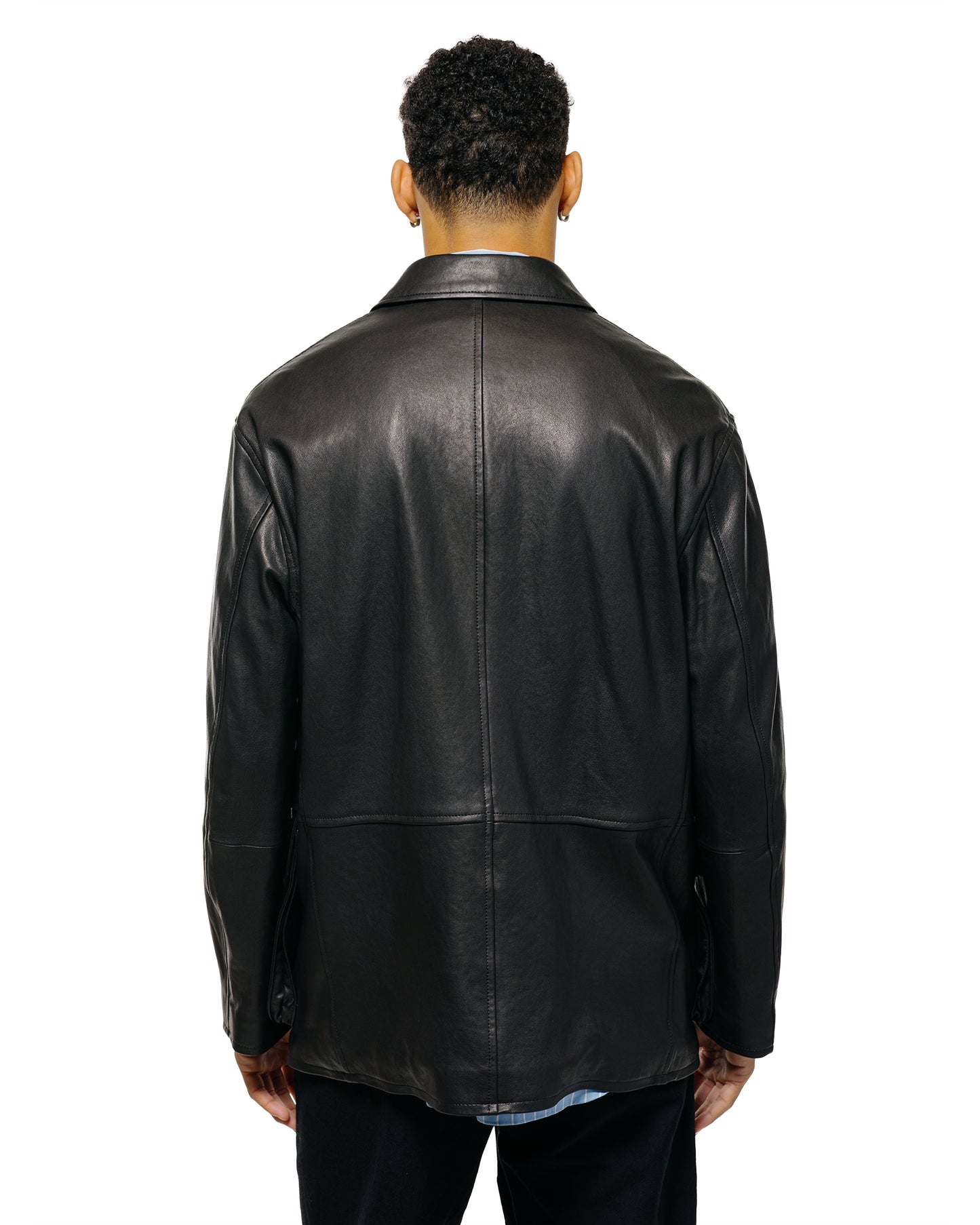 Auralee Textured Lamb Leather Blouson Black