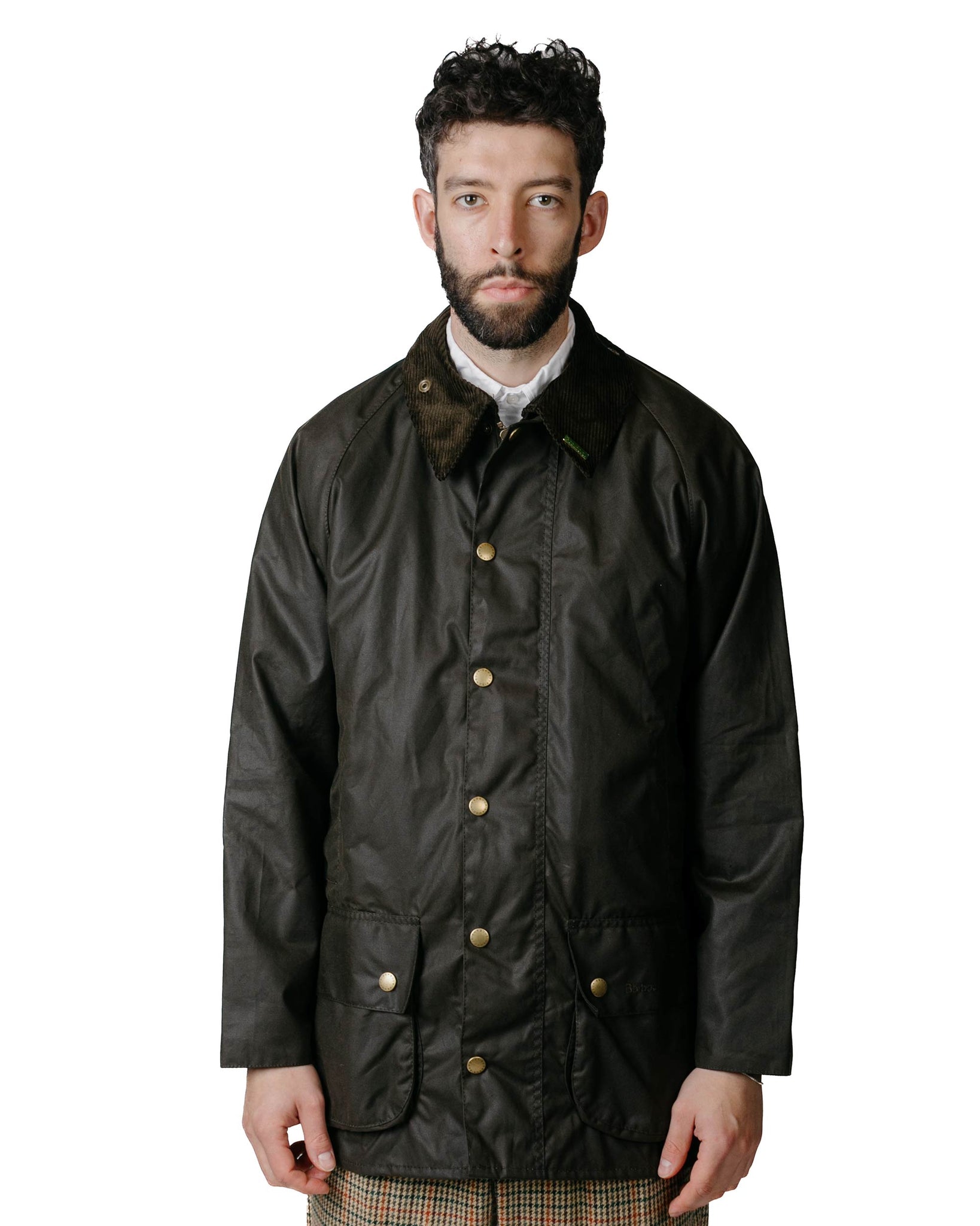 Barbour 40th Anniversary Beaufort Wax Jacket Olive Model Front