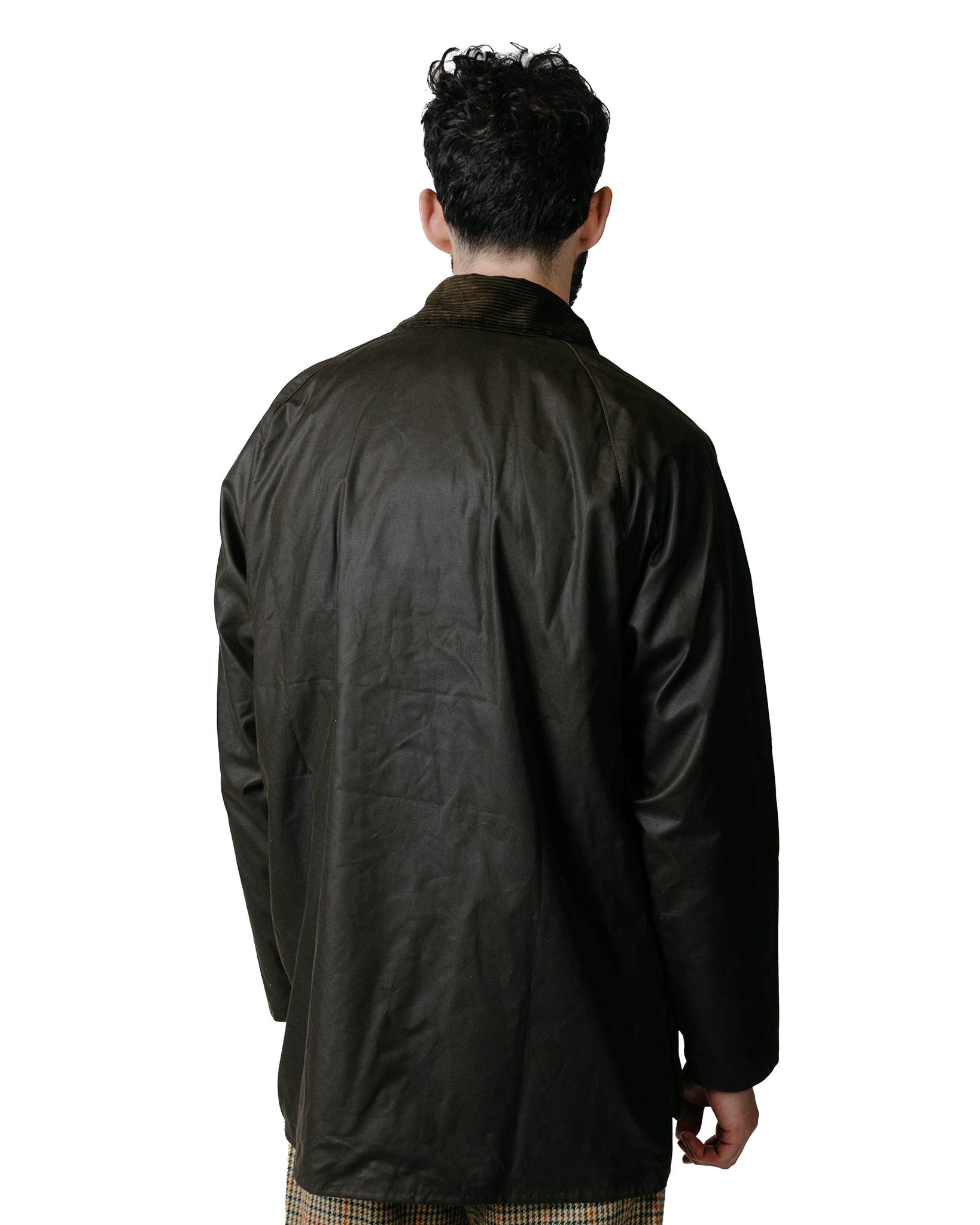 Barbour 40th Anniversary Beaufort Wax Jacket Olive Model Back