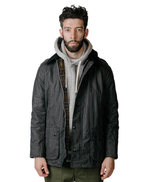 Barbour Ashby Wax Jacket Grey/Classic Model Front