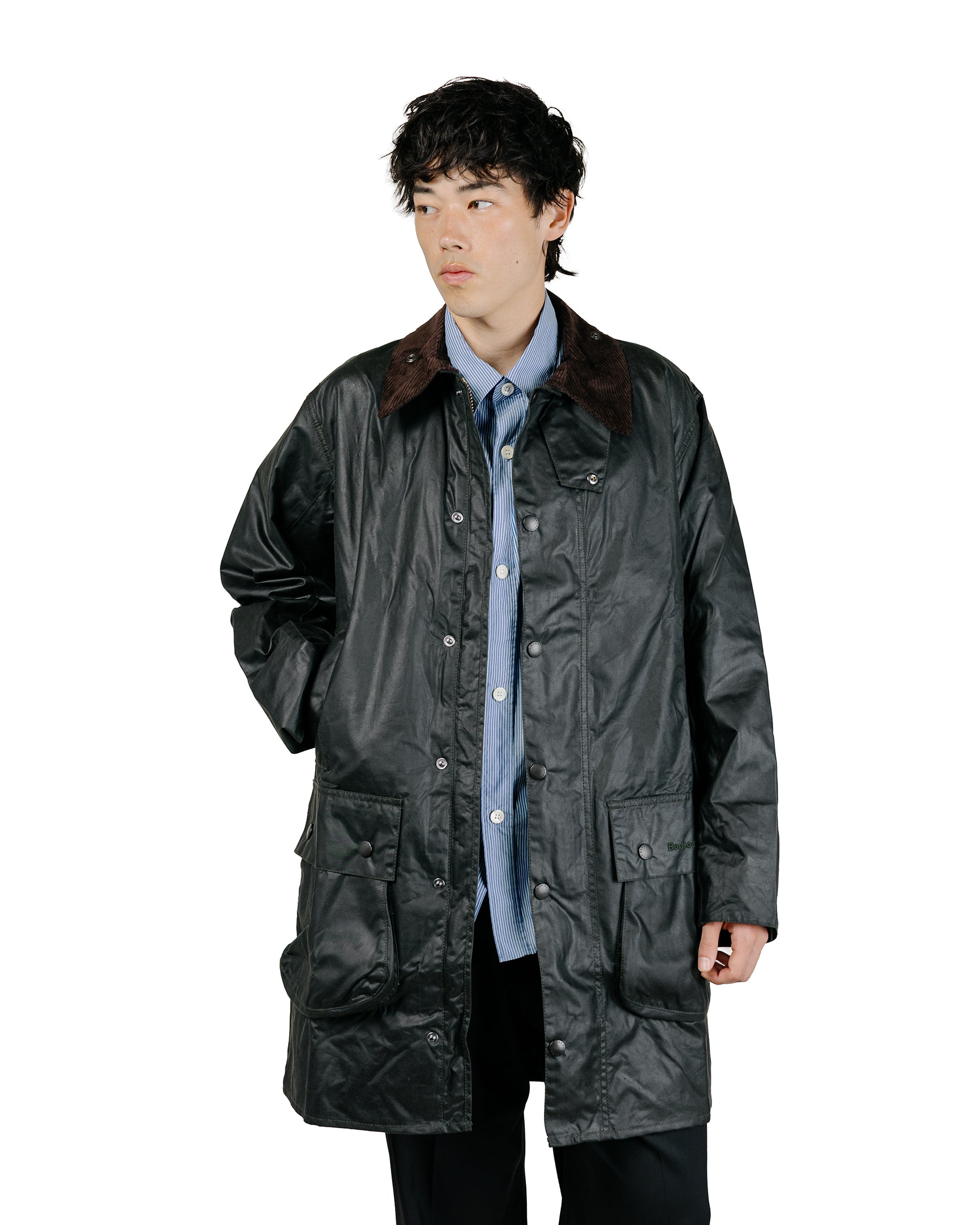 Barbour Border Wax Jacket Sage