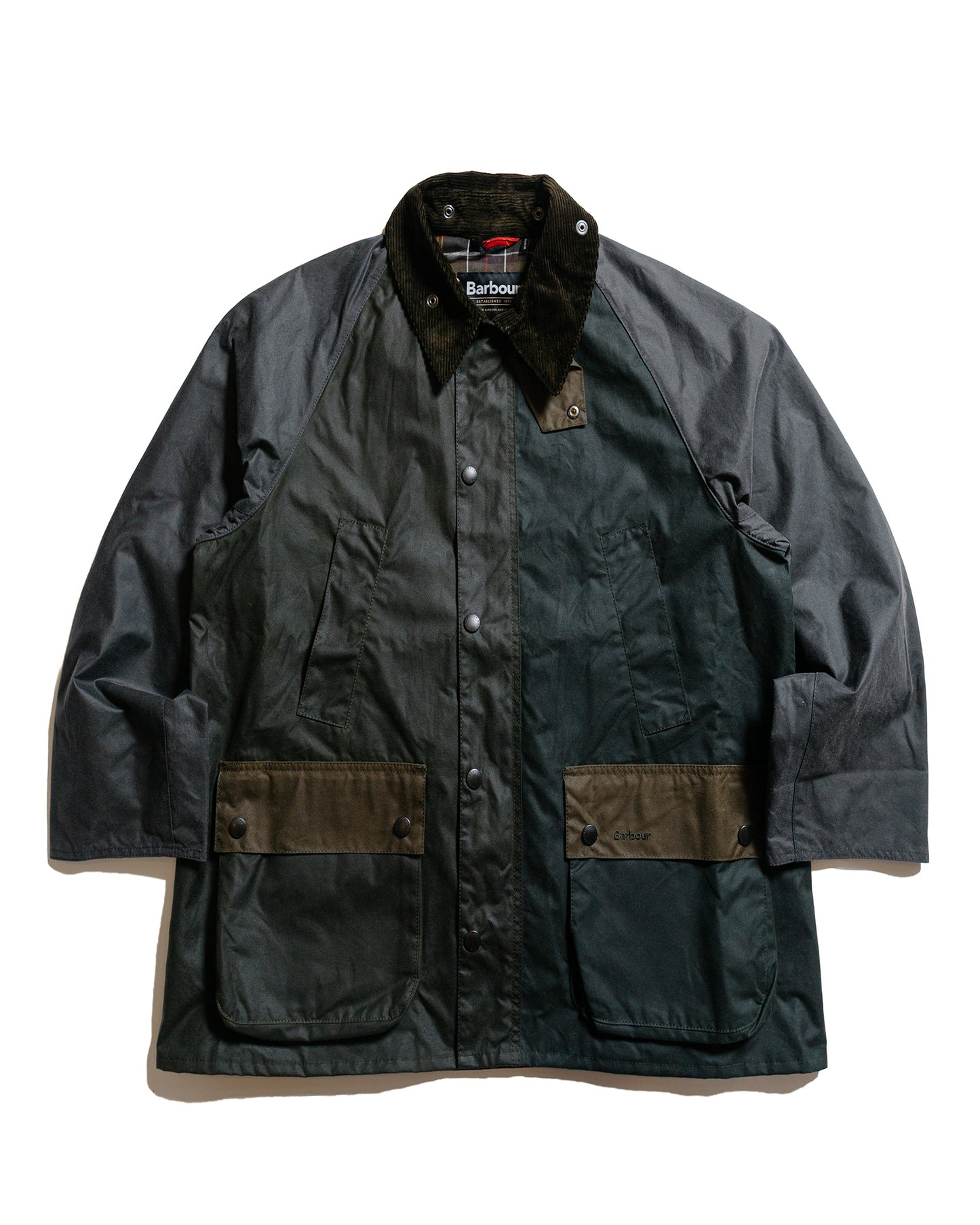 Barbour Patchwork Bedale Wax Jacket Sage Multi