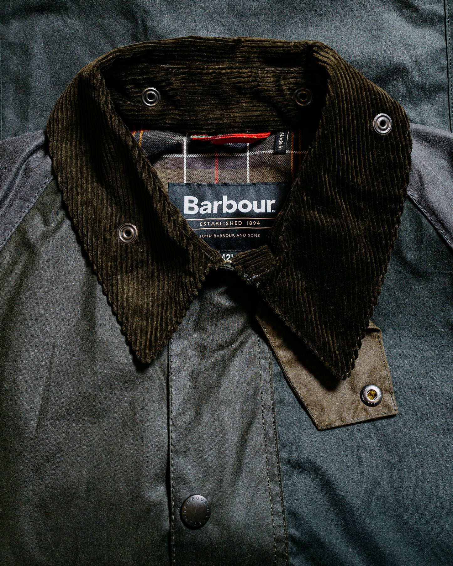 Barbour Patchwork Bedale Wax Jacket Sage Multi