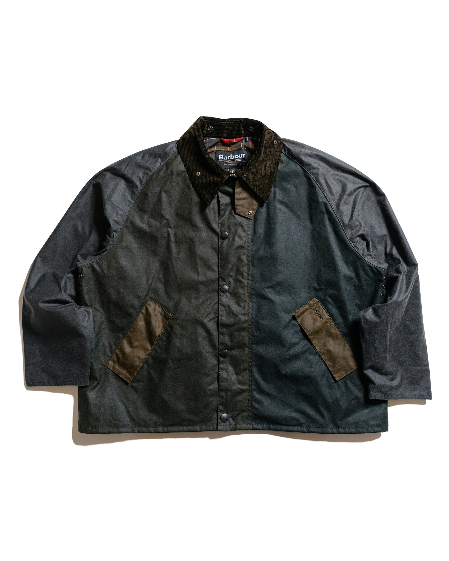 Barbour Patchwork Transport Waxed Jacket Sage Multi