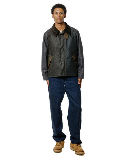 Barbour Patchwork Transport Waxed Jacket Sage Multi